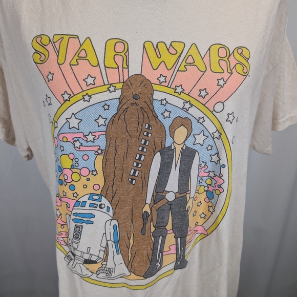 Star Wars Cream Short Sleeve Tee with Psychedelic Design - Picture 1 of 6